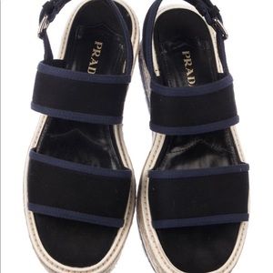 WITH BOX Prada Flatform Platform Sandals